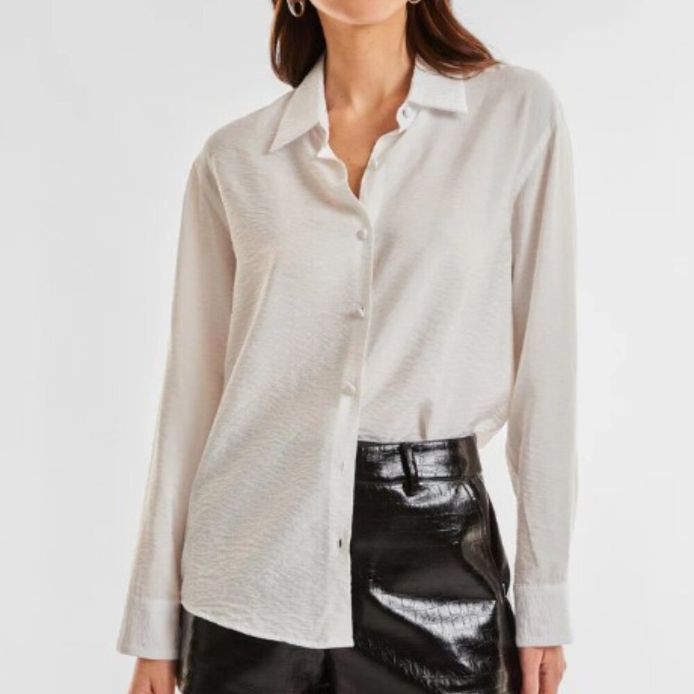 Noli Clara Silky Blouse top Shirt S NEW $88